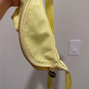 Stoney Clover Lane Pale Yellow Crossbody Belt Bag with Gold Hardware